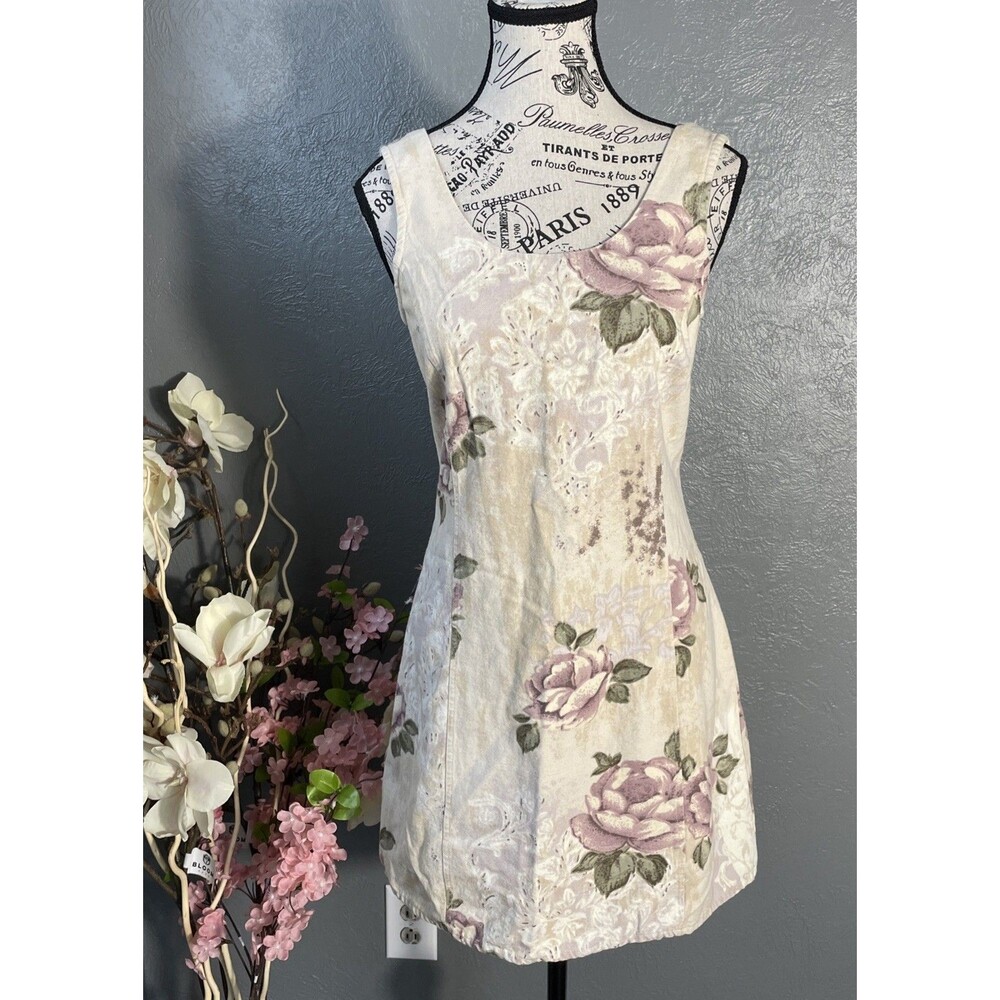 Fire Los Angeles Mini Dress 100% Cotton Women's Small Floral Rose Cottagecore